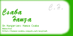 csaba hamza business card